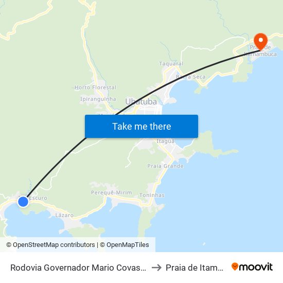 Rodovia Governador Mario Covas  12684-12800 to Praia de Itamambuca map