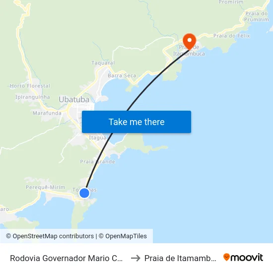 Rodovia Governador Mario Covas to Praia de Itamambuca map