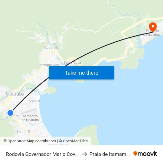 Rodovia Governador Mario Covas 755 to Praia de Itamambuca map