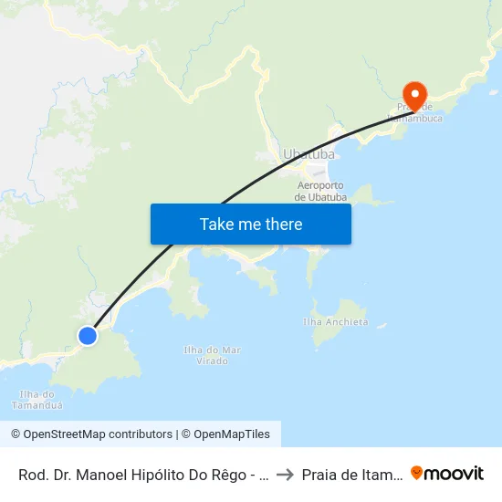 Rod. Dr. Manoel Hipólito Do Rêgo -  863 - Rio Da Prata to Praia de Itamambuca map