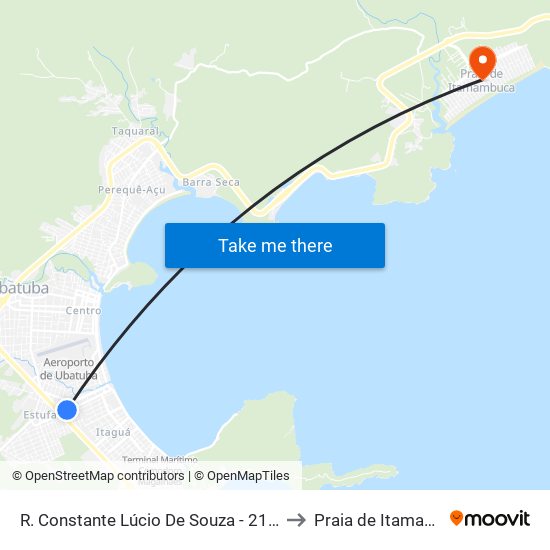 R. Constante Lúcio De Souza -  212 - Estufa I to Praia de Itamambuca map