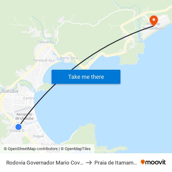 Rodovia Governador Mario Covas  324 to Praia de Itamambuca map