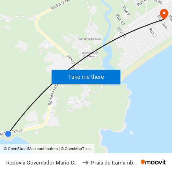 Rodovia Governador Mário Covas to Praia de Itamambuca map