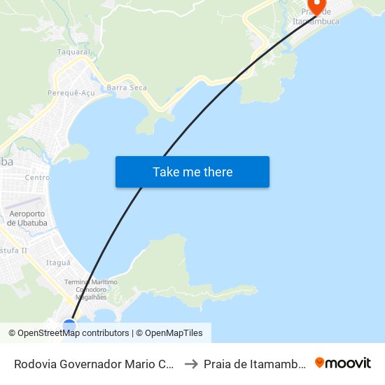 Rodovia Governador Mario Covas to Praia de Itamambuca map