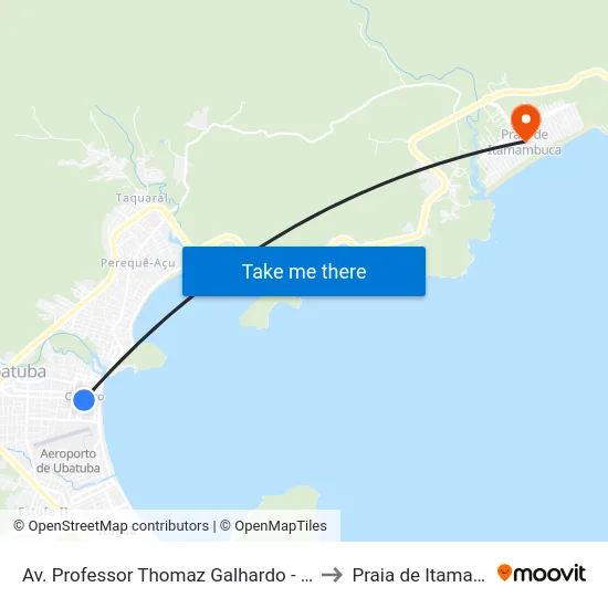 Av. Professor Thomaz Galhardo -  235 - Centro to Praia de Itamambuca map