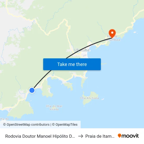 Rodovia Doutor Manoel Hipólito Do Rêgo, 852-876 to Praia de Itamambuca map
