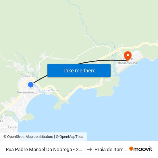 Rua Padre Manoel Da Nóbrega -  2057 - Perequê-Acu to Praia de Itamambuca map