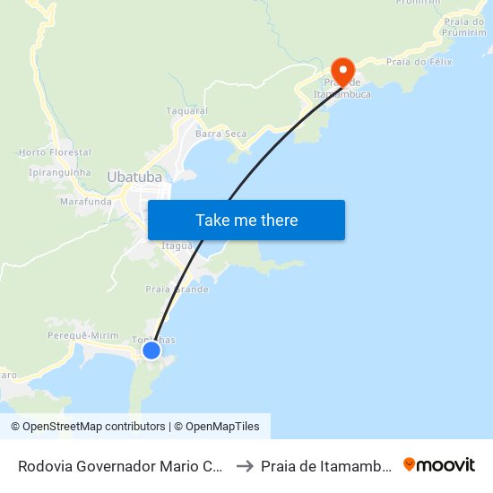 Rodovia Governador Mario Covas to Praia de Itamambuca map