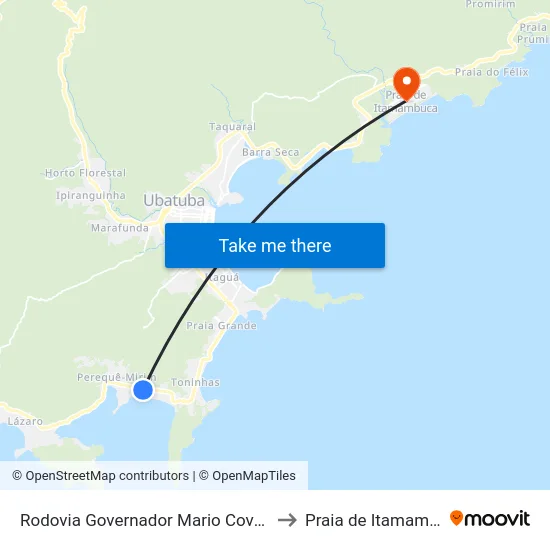 Rodovia Governador Mario Covas 1428 to Praia de Itamambuca map