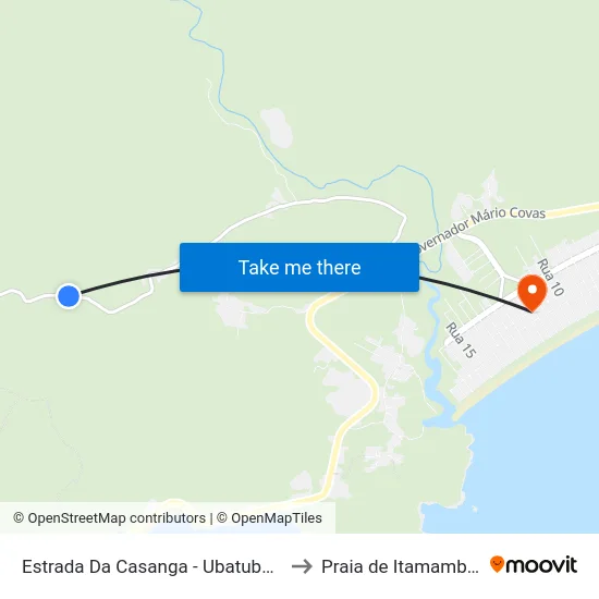 Estrada Da Casanga -  Ubatuba - SP to Praia de Itamambuca map