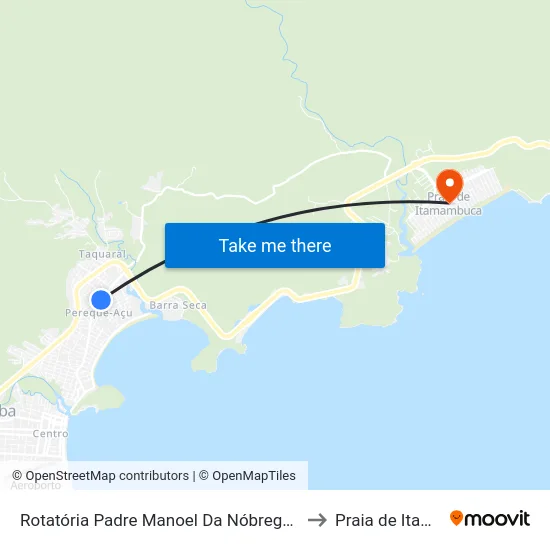 Rotatória Padre Manoel Da Nóbrega -  606 - Perequê-Acu to Praia de Itamambuca map