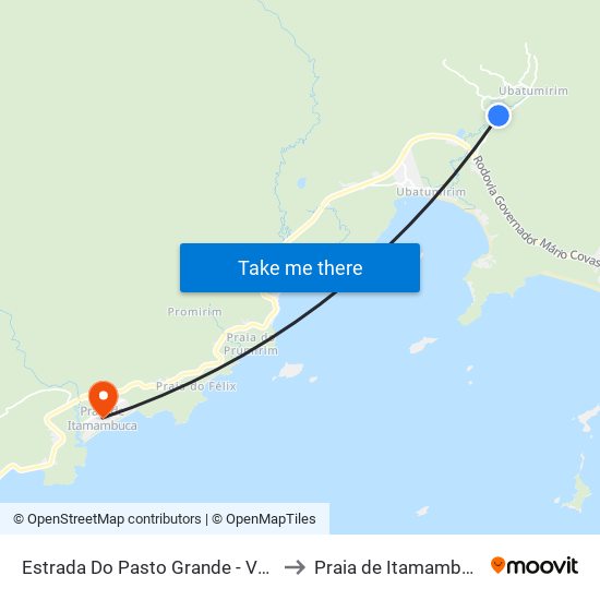 Estrada Do Pasto Grande - Volta to Praia de Itamambuca map