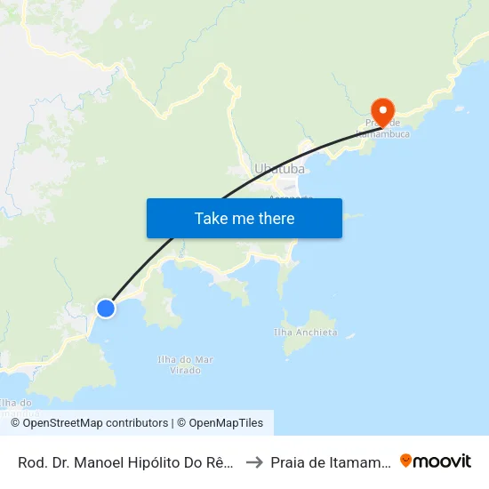 Rod. Dr. Manoel Hipólito Do Rêgo -  875 to Praia de Itamambuca map