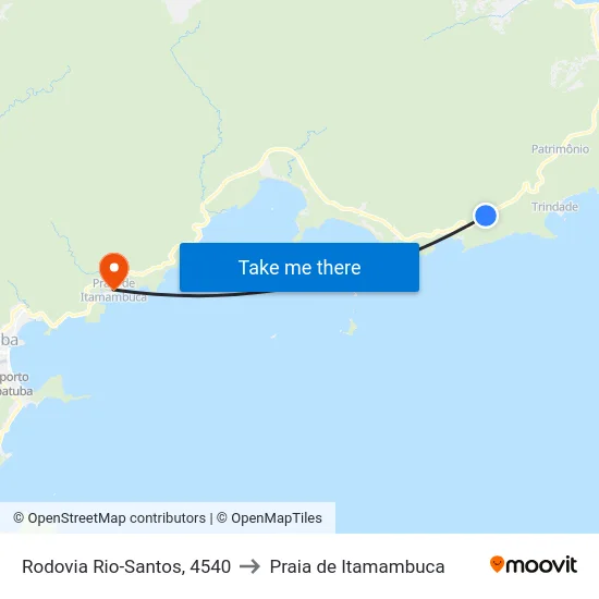 Rodovia Rio-Santos, 4540 to Praia de Itamambuca map