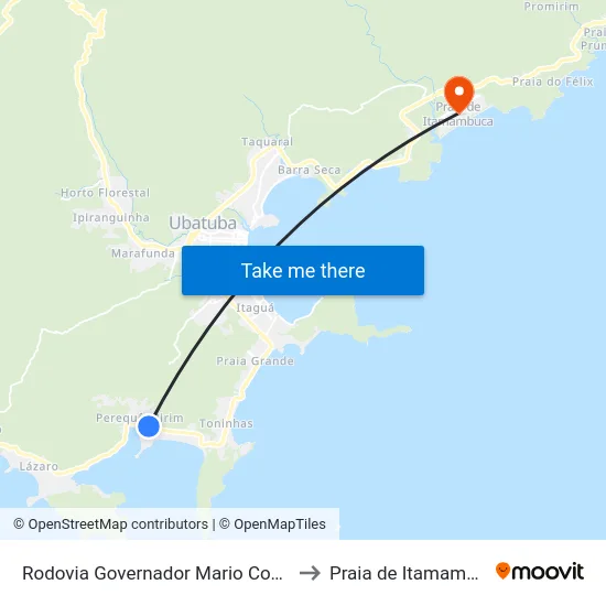 Rodovia Governador Mario Covas  59 to Praia de Itamambuca map