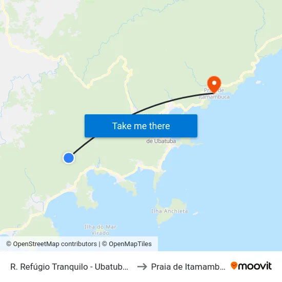 R. Refúgio Tranquilo -  Ubatuba - SP to Praia de Itamambuca map