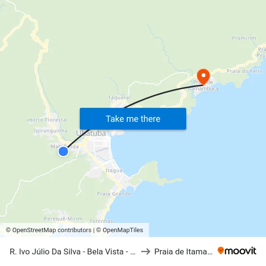 R. Ivo Júlio Da Silva - Bela Vista -  Ubatuba - SP to Praia de Itamambuca map