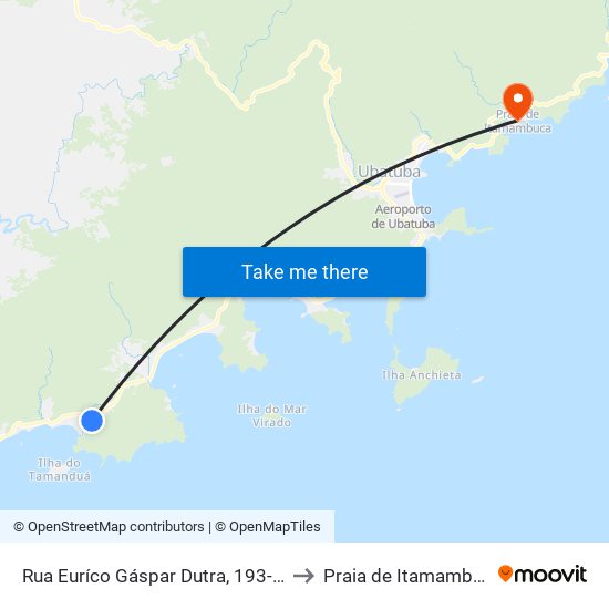 Rua Euríco Gáspar Dutra, 193-259 to Praia de Itamambuca map