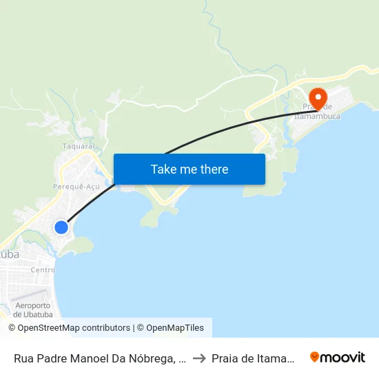 Rua Padre Manoel Da Nóbrega, 340-400 to Praia de Itamambuca map