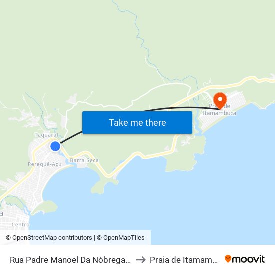 Rua Padre Manoel Da Nóbrega, 2282 to Praia de Itamambuca map