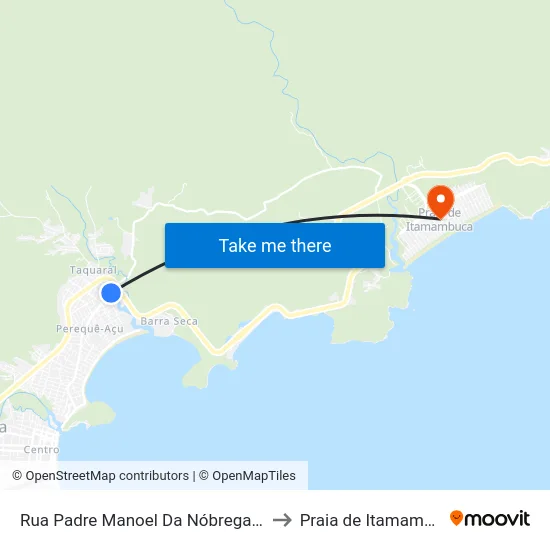 Rua Padre Manoel Da Nóbrega, 2282 to Praia de Itamambuca map