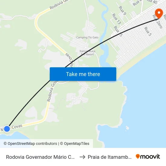 Rodovia Governador Mário Covas to Praia de Itamambuca map