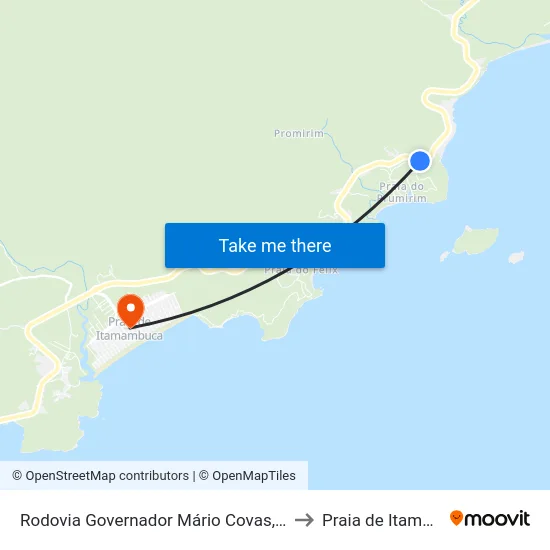 Rodovia Governador Mário Covas, 24619-25079 to Praia de Itamambuca map