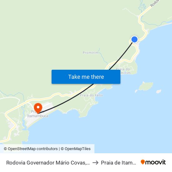 Rodovia Governador Mário Covas, 20213-22413 to Praia de Itamambuca map