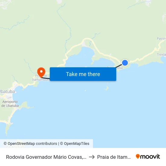 Rodovia Governador Mário Covas, 19407-23681 to Praia de Itamambuca map