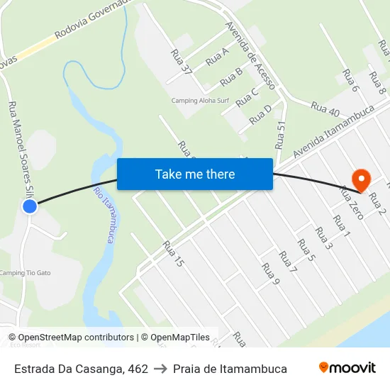 Estrada Da Casanga, 462 to Praia de Itamambuca map