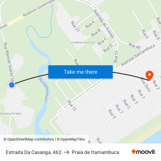 Estrada Da Casanga, 462 to Praia de Itamambuca map