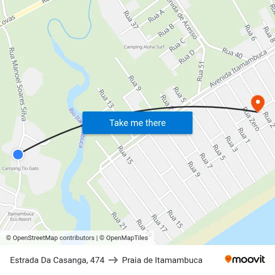 Estrada Da Casanga, 474 to Praia de Itamambuca map