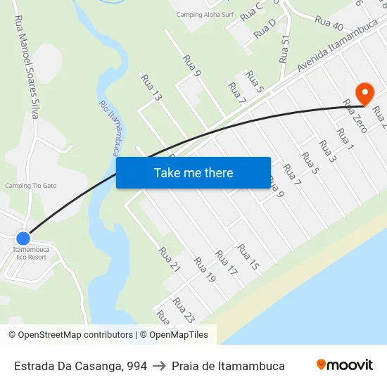 Estrada Da Casanga, 994 to Praia de Itamambuca map