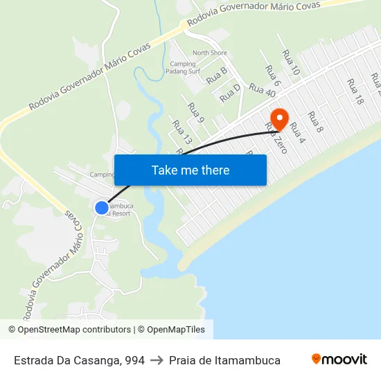 Estrada Da Casanga, 994 to Praia de Itamambuca map