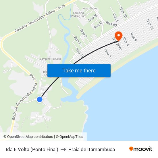 Ida E Volta (Ponto Final) to Praia de Itamambuca map