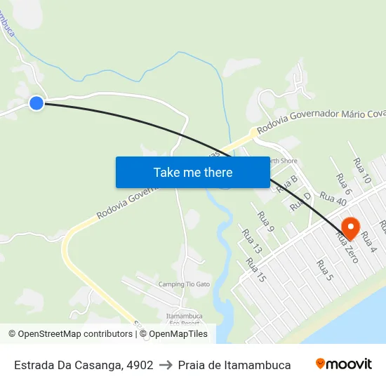 Estrada Da Casanga, 4902 to Praia de Itamambuca map
