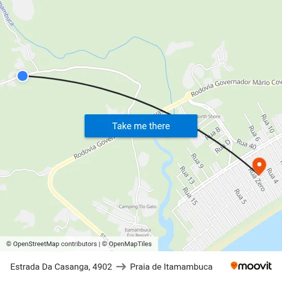 Estrada Da Casanga, 4902 to Praia de Itamambuca map