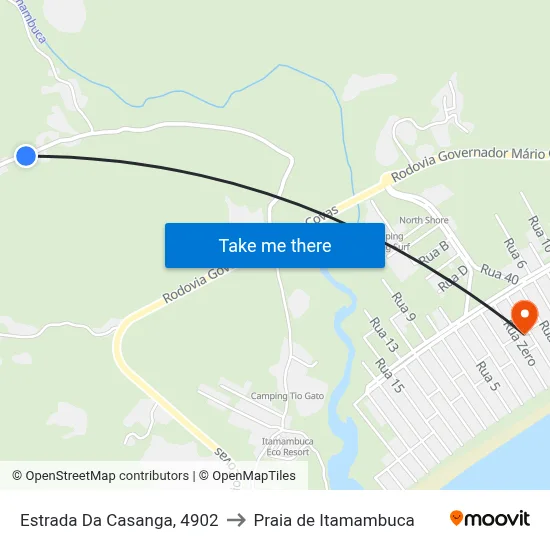 Estrada Da Casanga, 4902 to Praia de Itamambuca map