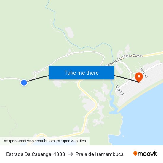 Estrada Da Casanga, 4308 to Praia de Itamambuca map