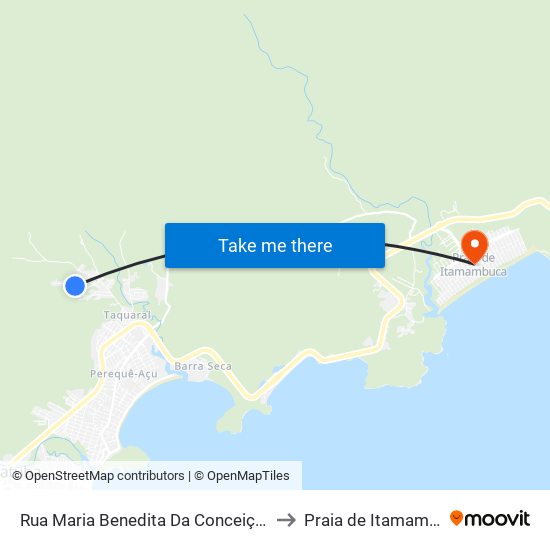 Rua Maria Benedita Da Conceição, 312 to Praia de Itamambuca map