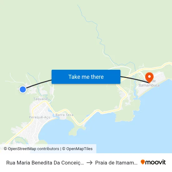 Rua Maria Benedita Da Conceição, 404 to Praia de Itamambuca map