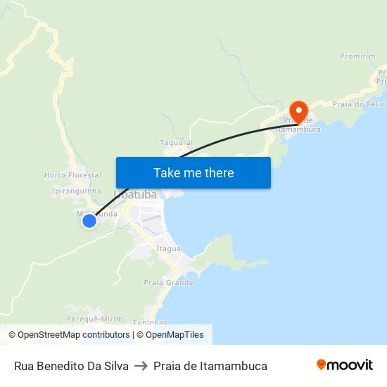 Rua Benedito Da Silva to Praia de Itamambuca map