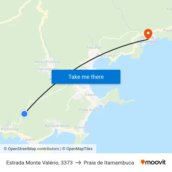 Estrada Monte Valério, 3373 to Praia de Itamambuca map