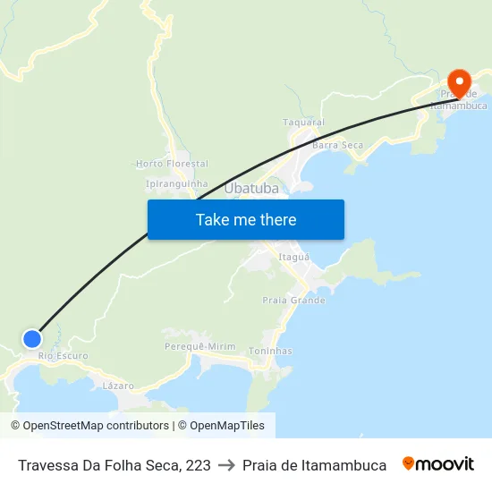 Travessa Da Folha Seca, 223 to Praia de Itamambuca map