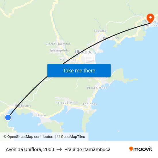Avenida Uniflora, 2000 to Praia de Itamambuca map