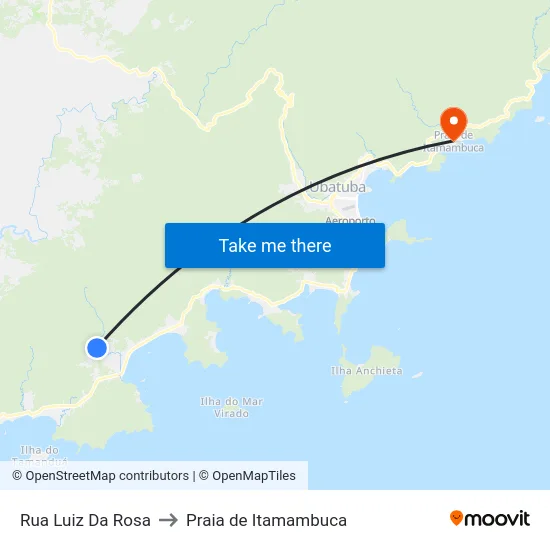 Rua Luiz Da Rosa to Praia de Itamambuca map