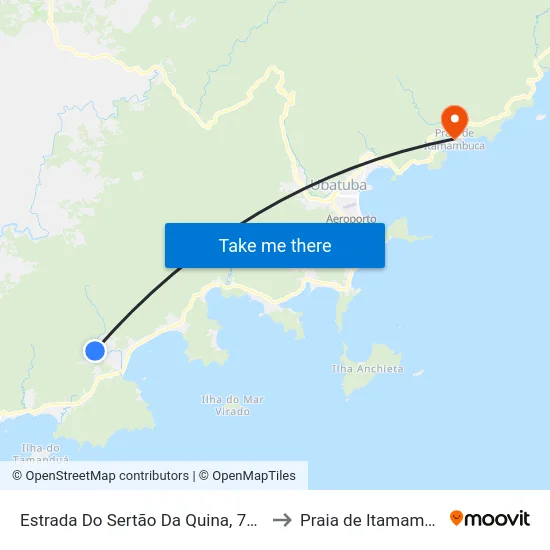 Estrada Do Sertão Da Quina, 756-822 to Praia de Itamambuca map