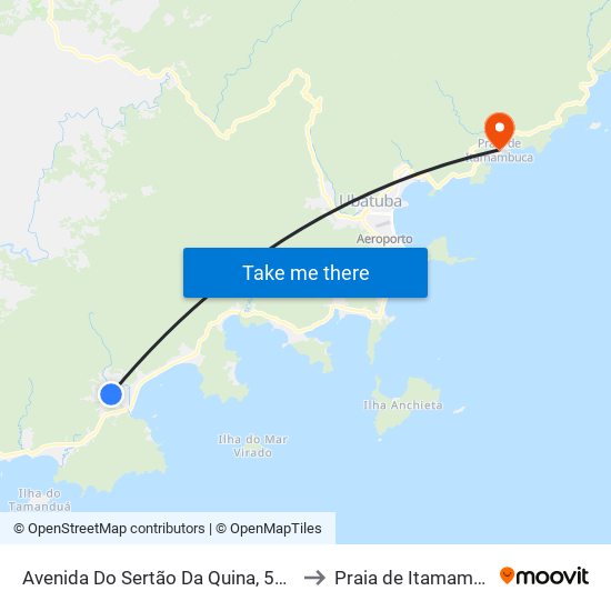 Avenida Do Sertão Da Quina, 555-815 to Praia de Itamambuca map