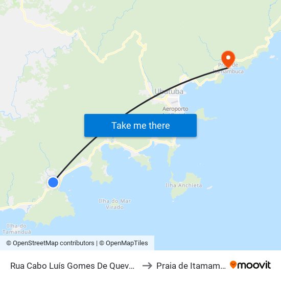 Rua Cabo Luís Gomes De Quevedo, 603 to Praia de Itamambuca map