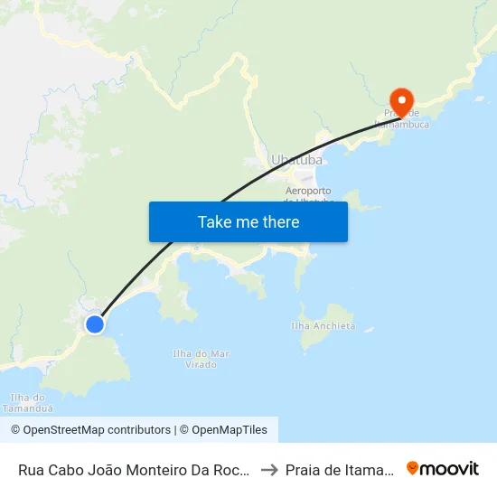 Rua Cabo João Monteiro Da Rocha, 500-520 to Praia de Itamambuca map